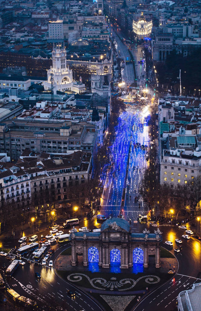 太阳门 Alcala,Madrid,Spain-January,05,2018:Gate 或城堡 Ga