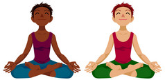 Girl in yoga lotus position. 