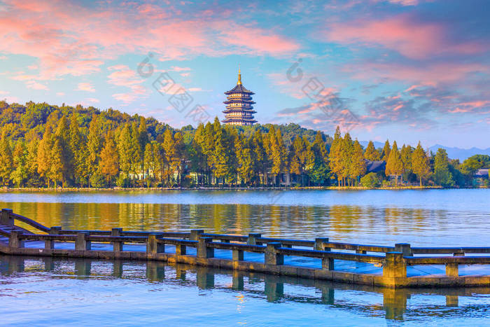 中国的西湖风景 窗边风景