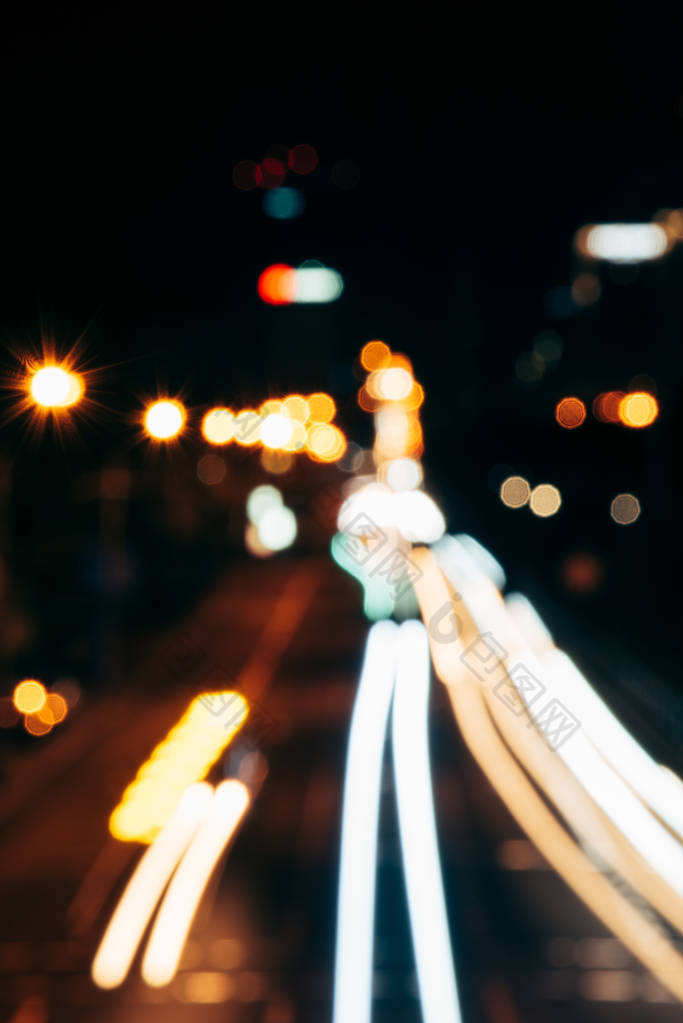 夜城灯散景风格背景