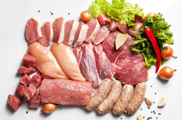 新鲜的肉准备做饭的一种成分-背景