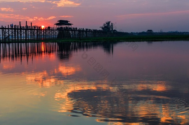 U bein Bridge in Myanmar