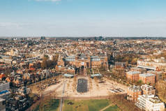 2019年4月3日。荷兰阿姆斯特丹。里克斯博物馆的鸟瞰图。荷兰国家博物馆致力于艺术和历史.
