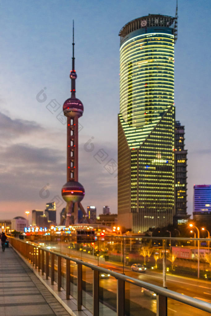 浦东新区夜景上海中国