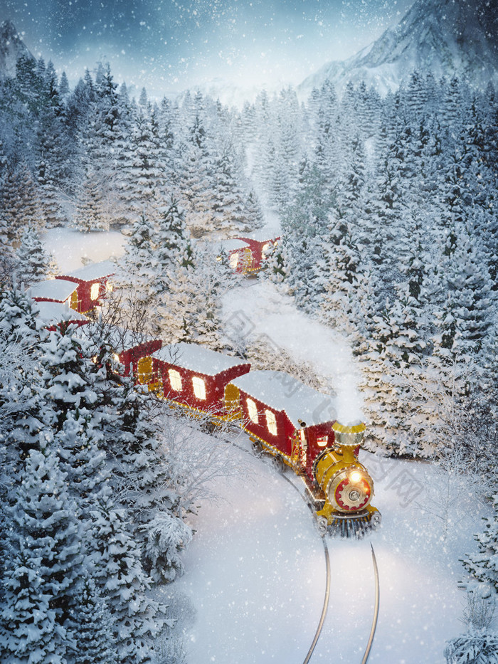 令人惊异的可爱圣诞火车