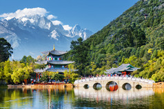 Scenic view of the Jade Dragon Snow Mountain, Lijiang, China