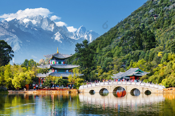 Scenic view of the Jade Dragon Snow Mountain, Lijiang, China