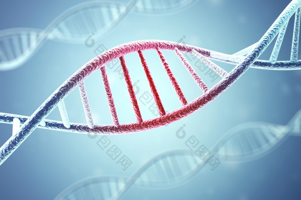 上蓝 background.3d <strong>渲染</strong>的感染，病人 Dna 结构的概念