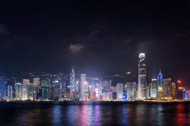 港岛天际线夜景