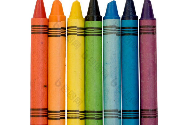 彩色蜡笔的彩虹