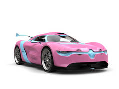 温柔粉红淡蓝色详细有趣的超级跑车