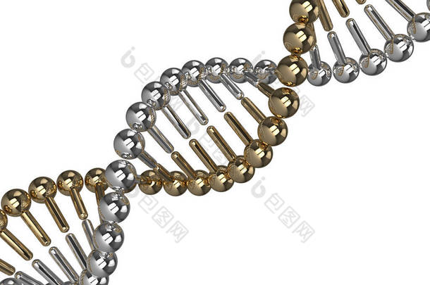 3d Dna <strong>链</strong>的白色渲染