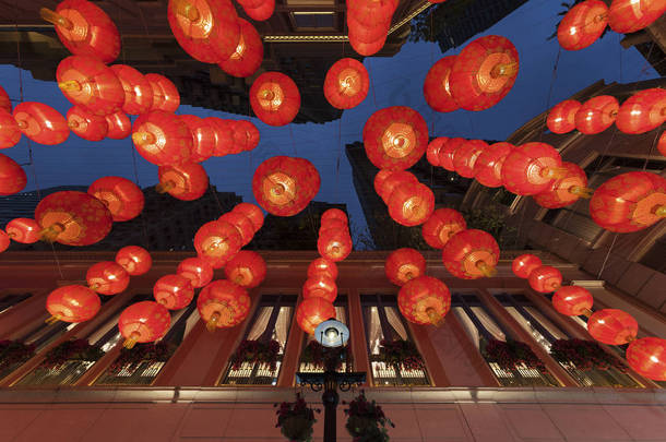 中国元宵节上的<strong>灯笼</strong>。元宵节是中国最重要的节日之一.