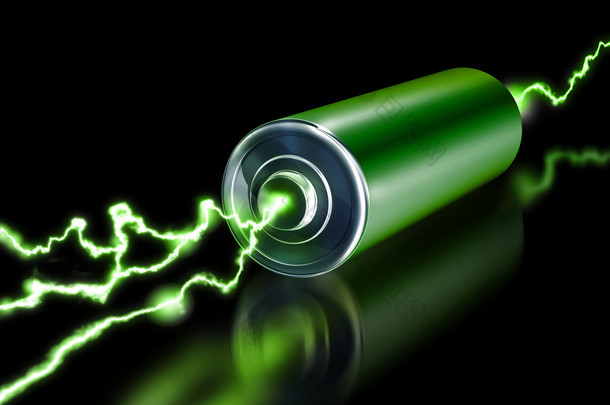 绿色能源电源电池火花