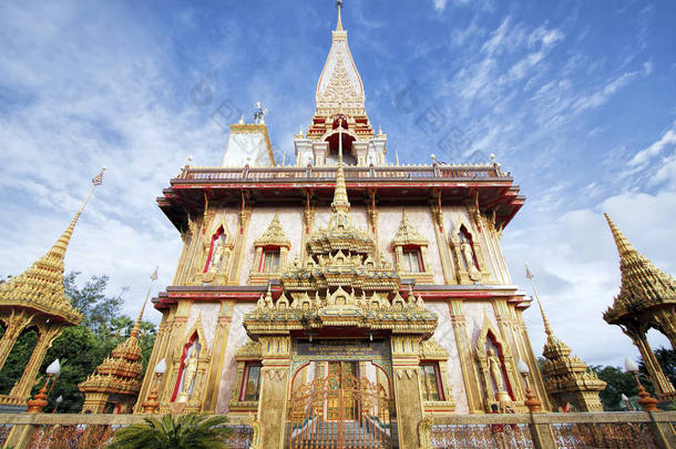 Chaitharam 宝塔, 查龙寺, 寺庙, 普吉, 泰国