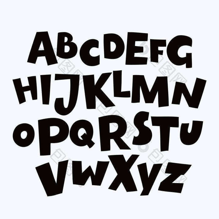 搞笑多彩字母海报儿童可爱的卡通字母在充满图片-包图网企业站