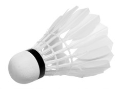 在白色背景上孤立的羽毛球毽球