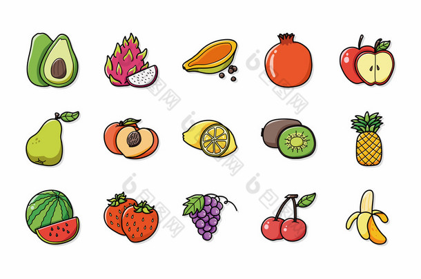 <strong>水果</strong>和蔬菜的图标