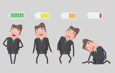 Business man battery. Isolated. 3d illustration.