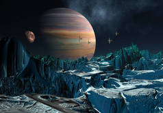 3D Rendered Fantasy Alien Landscape - 3D Illustration