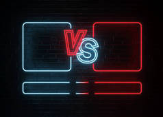 Versus Screen. Fight backgrounds competition. 3D rendering.