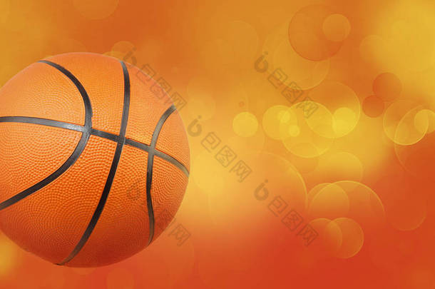 篮球和黄色橙色<strong>圈子</strong>抽象背景