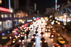 道路城市背景下的高峰时间交通堵塞夜