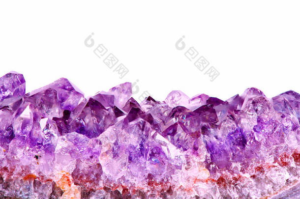 原始片段的紫水晶矿物宝石