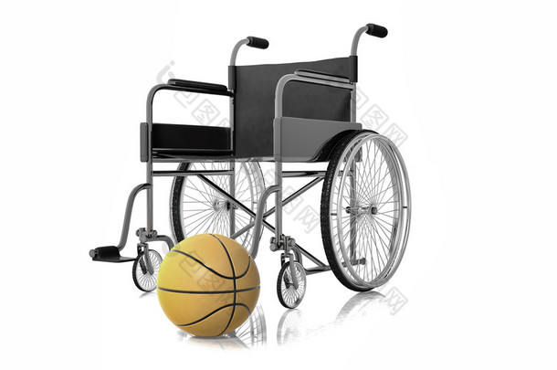 轮椅和篮球 