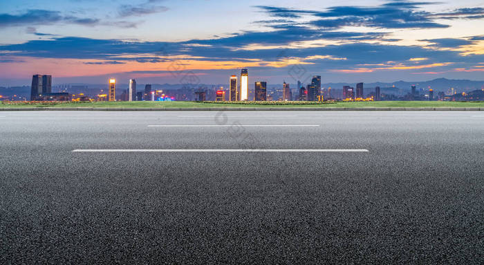 城市道路和城市建筑景观