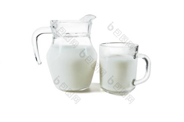 滗水器和玻璃与<strong>牛奶</strong>