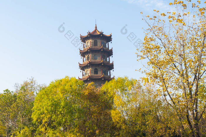 中国湖北省武汉市解放公园晚秋风景图片-包图网企业站