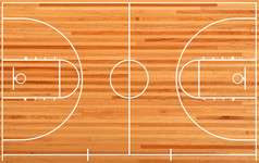 篮球法院平面图上镶木地板背景