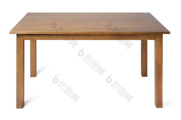 木制桌子,长方形台面,白色隔离