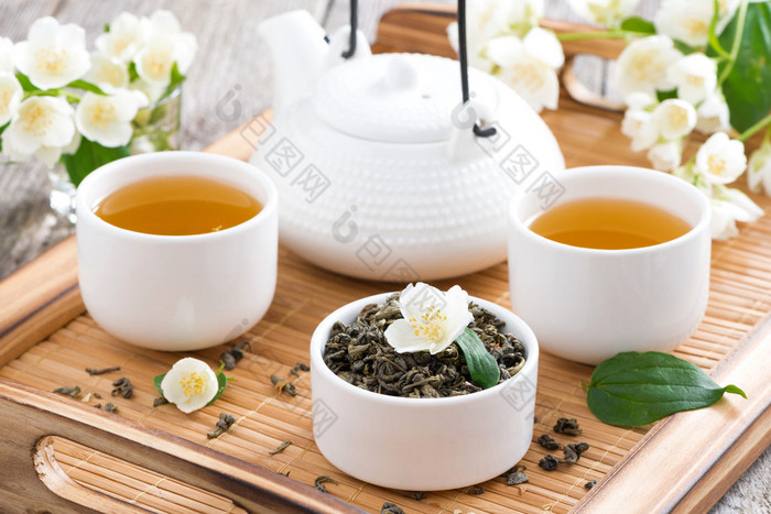茶道绿茶与茉莉花茉莉花茶图片-包图网企业站