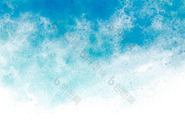 蓝色水彩画背景图