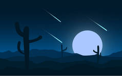 沙漠中夜景的插图