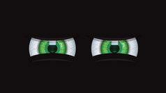 黑色的绿色眼睛图标