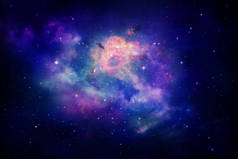 星云和深空星系。美国航天局提供的这一图像的要素.