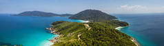 马来西亚岛 Perhentian Kecil 岛的美丽全景