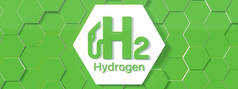 基于背景的蓝色氢填充H2气泵站图标- H2能量概念