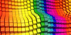 彩虹颜色立方体的五颜六色的例证, 抽象背景