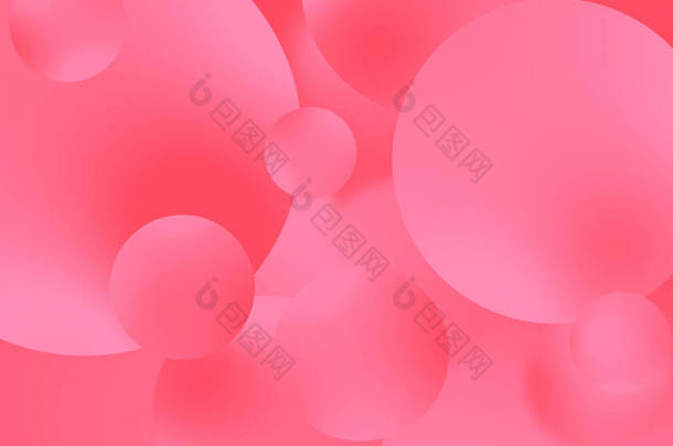 摘要粉红球几何梯度背景。用于平面设计。3D渲染说明.