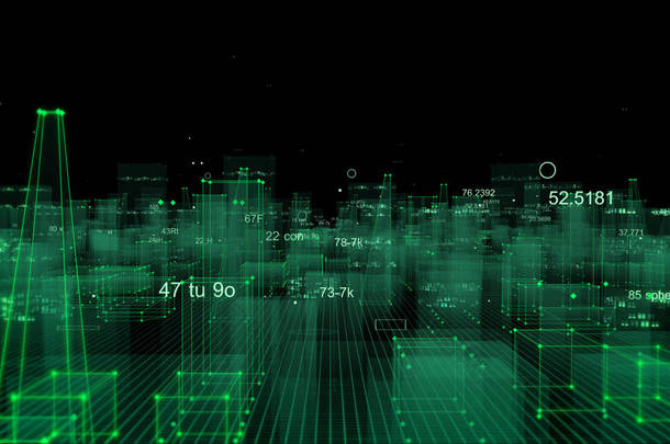 从网络空间的数据、信息空间中的信息存储来抽象技术数字城市