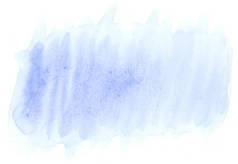 蓝色柔和水彩手绘孤立的洗痕在白色背景上的文字, 设计。壁纸、标签用画笔制作的抽象纹理.;