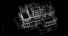 房子概念剪影3d 例证