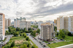 莫斯科的街道和住宅建筑从上面全景的高度看法