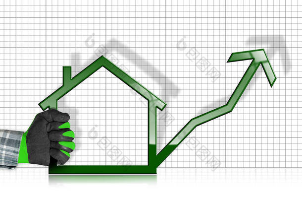 增<strong>长</strong>的房<strong>地产</strong>销售-图表与房子