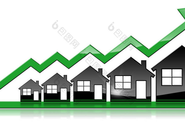 增<strong>长</strong>的房<strong>地产</strong>销售-图表与房子