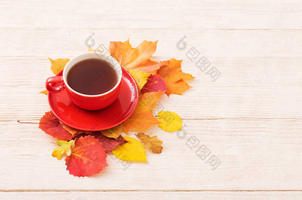 红杯茶, 白木桌秋叶